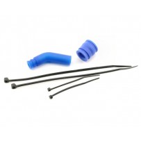 Traxxas Pipe Coupler Blue with Exhaust Deflecter and Cable Ties - 5245